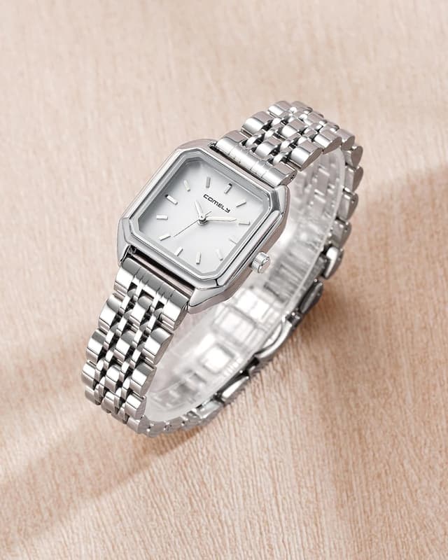 Detalle de CIVO Armbanduhr Damen Klein Analog – quadratisches Edelstahl-Design, wasserdicht (3ATM)