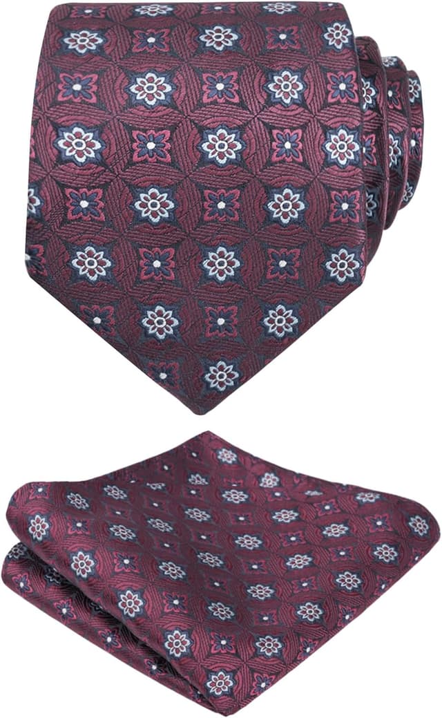 Detalle de Alizeal Mens Tie Set with Hanky, 8 x 150cm