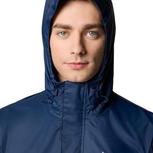 Detalle de Columbia Pouring Adventure Jacket III para hombre: chubasquero impermeable para senderismo