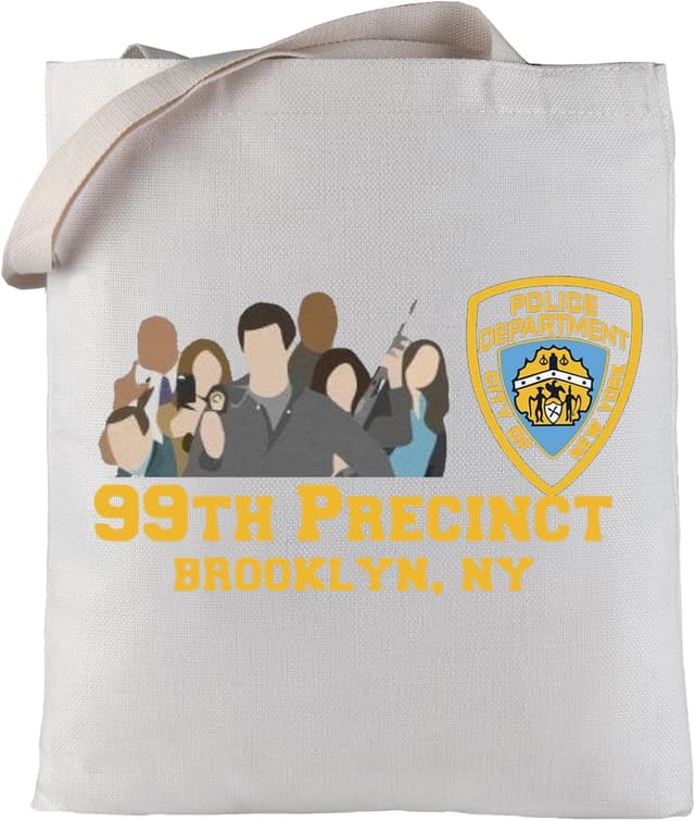 Detalle de LEVLO 99th Precinct TV show cosmetic make-up bag (L) – cotton canvas zipper pouch