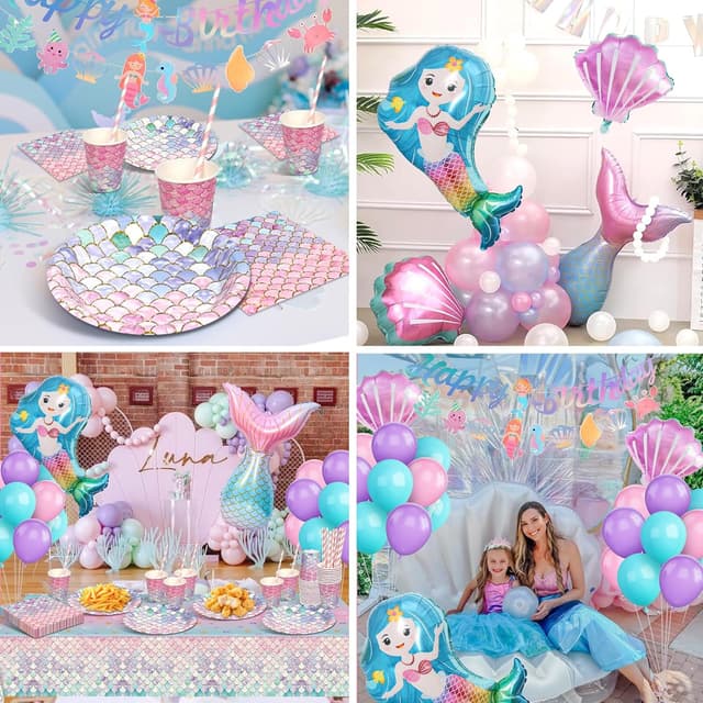 Thumbnail 6 de yosiio Meerjungfrau Partygeschirr Set 7 Zoll