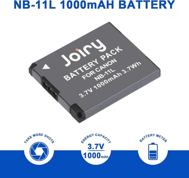 Detalle de Joiry 2 x NB-11L Li-ion replacement batteries with LCD USB charger for Canon PowerShot & ELPH cameras