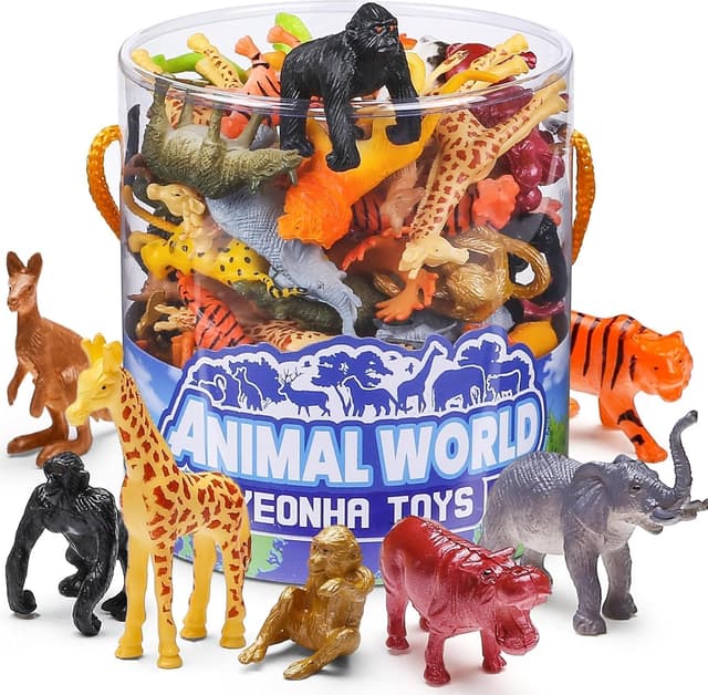 Detalle de Yeonha Toys 60 Piece Mini Zoo Animal Set 🐾