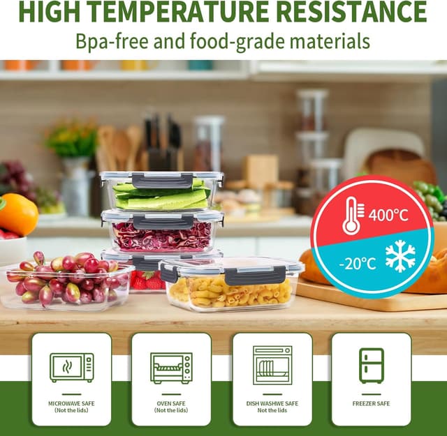 Thumbnail 4 de Skroam 36oz glass meal prep containers 5-pack 🍱