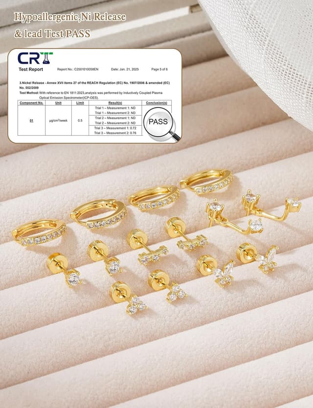 Detalle 2 de TINGN Ohrstecker-Set 7 Paar für Damen