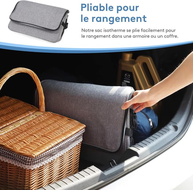 Thumbnail 6 de Lifewit Sac Isotherme 30L (grand format) en gris – glacière souple portable pour pique-nique, plage et camping