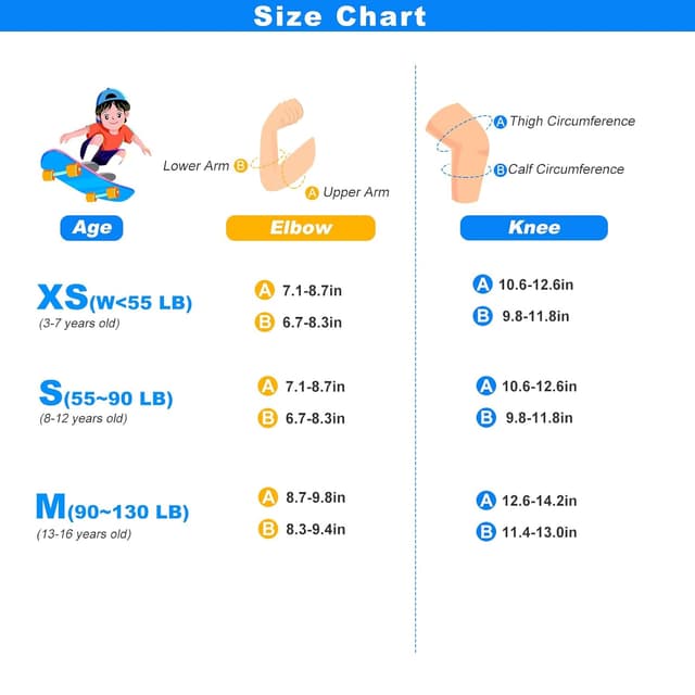 Thumbnail 5 de Inkidio Kinder-Schutzausrüstungs-Set mit Knieschützern, Ellbogenschützern & Handgelenkschützern (für Skaten, Skateboard, Roller, Radfahren)
