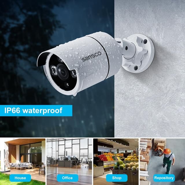 Detalle 2 de SANSCO 5MP 8-Channel Wired CCTV System with 1TB DVR and 4 Outdoor Cameras