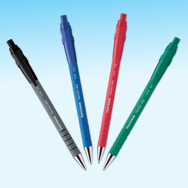 Detalle de Paper Mate Flexgrip Ultra penna a sfera a scatto verde, punta media 1,0 mm (confezione da 12)