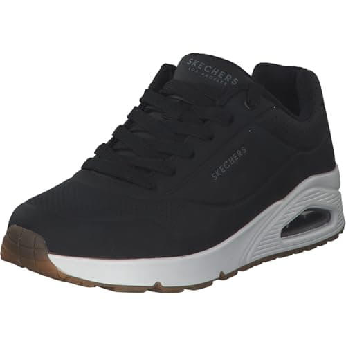 Detalle de Skechers Uno Stand On Air para hombre (Black Blk) con cierre de cordones