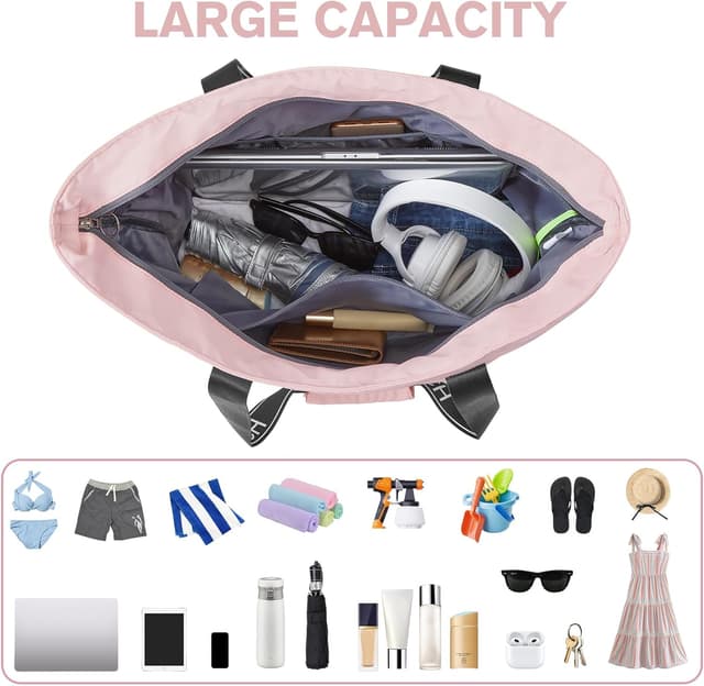 Detalle 2 de G4Free Strand-Tragetasche wasserdicht & sanddicht mit Umhängegurt – große Sporttasche für Damen