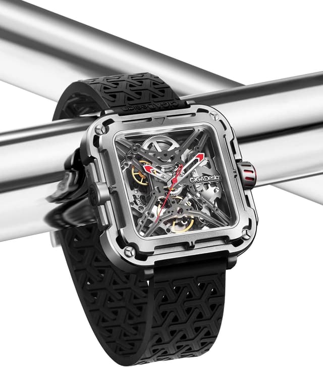 Detalle 2 de CIGA Design Montre Automatique Homme Série X SUV – Squelette, cristal saphir et bracelet silicone