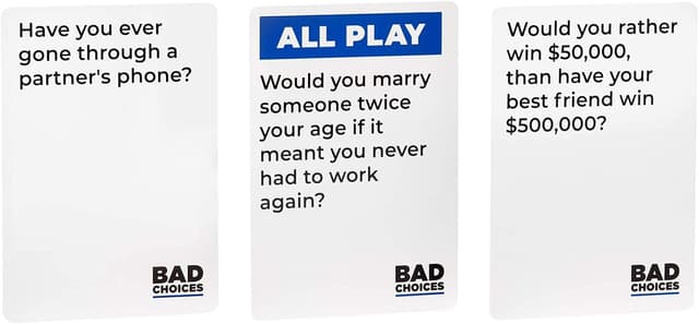 Detalle 1 de Bad Choices Party Game Set, 400 cards