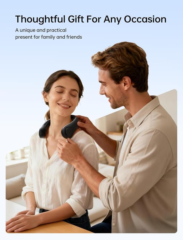 Thumbnail 6 de JISULIFE Portable Neck Fan (Hands-Free Bladeless) – 5 Speeds, 4000 mAh rechargeable