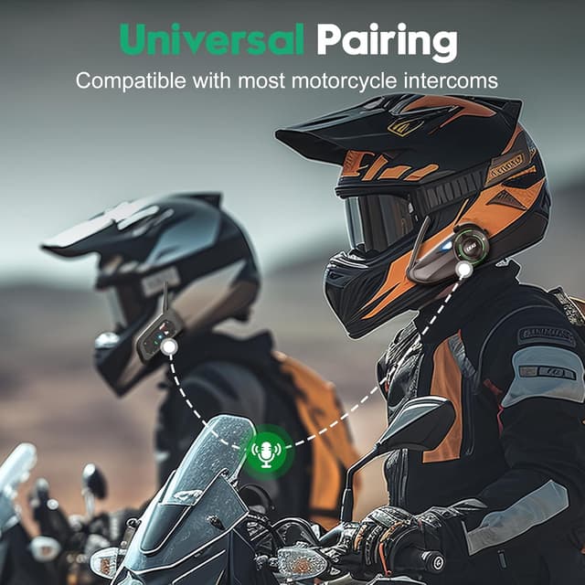 Detalle de EJEAS Q8 Mesh Motorcycle Helmet Headset (Waterproof Bluetooth Intercom, up to 6 riders)