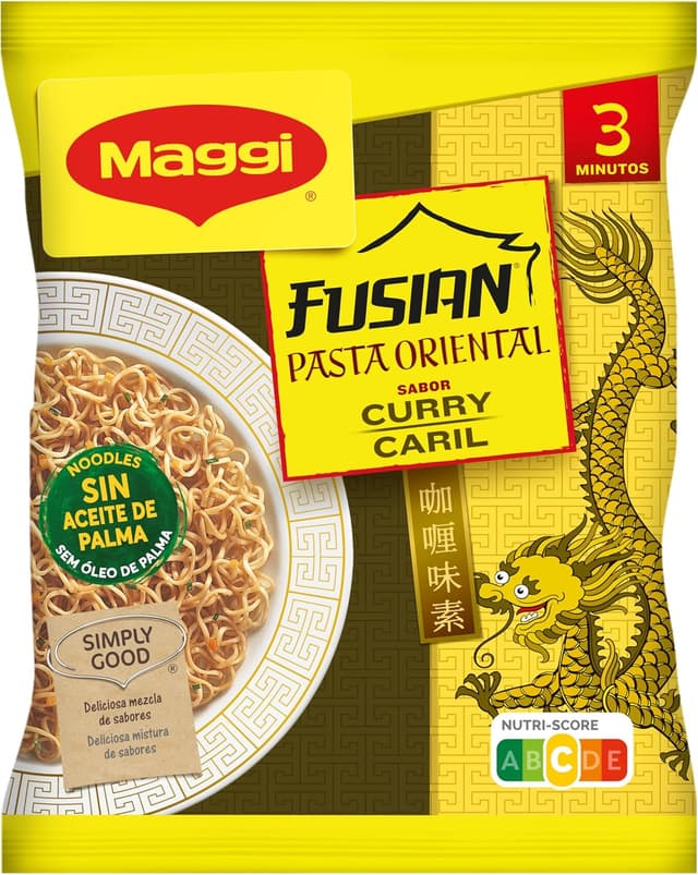 Detalle de Maggi Pasta Oriental Curry Pack de 10 🍜