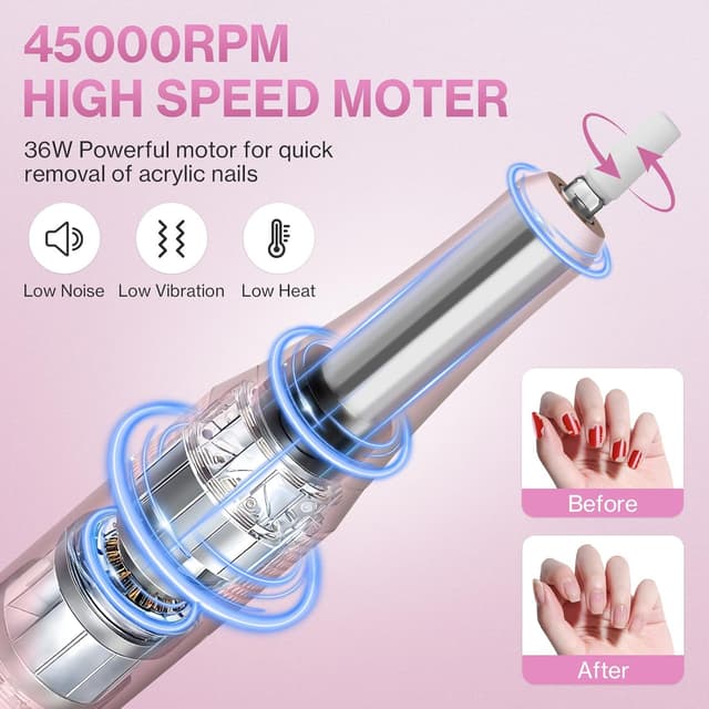 Detalle 2 de Urbuti Nagelfräser 45000 U/min mit LCD