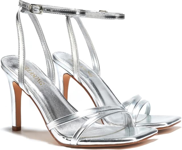 Detalle de LULLASONG Women’s Strappy Ankle Strap 3.5-Inch Square-Toe Heeled Sandals