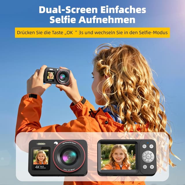 Detalle de Digitalkamera 4K 64MP Vlogging Kamera 18X