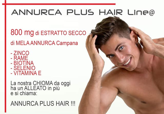 Detalle 2 de Mela Annurca Plus Hair Line@ capsule con estratto secco di Mela Annurca, zinco, rame, biotina, selenio e vitamina E