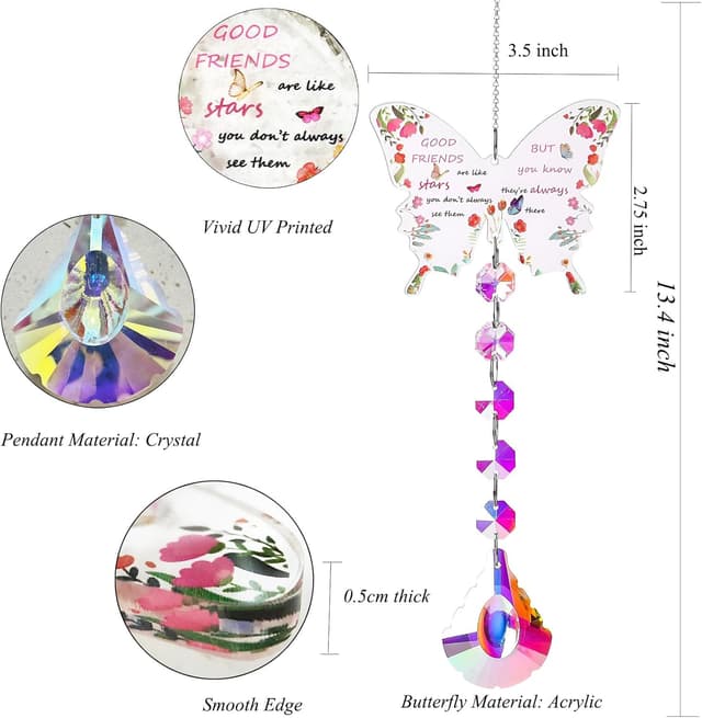 Thumbnail 6 de Bomesy butterfly crystal suncatcher friendship gift set with box & cards