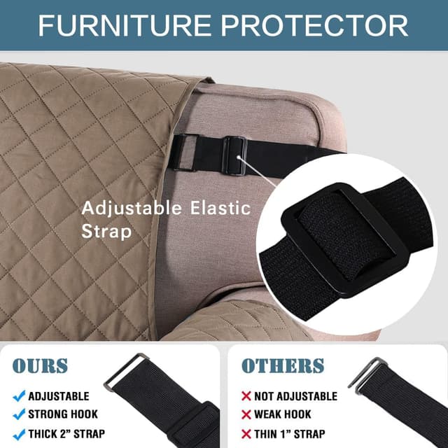 Thumbnail 2 de BellaHills Sofa Cover Taupe/Beige 1 Seater 75