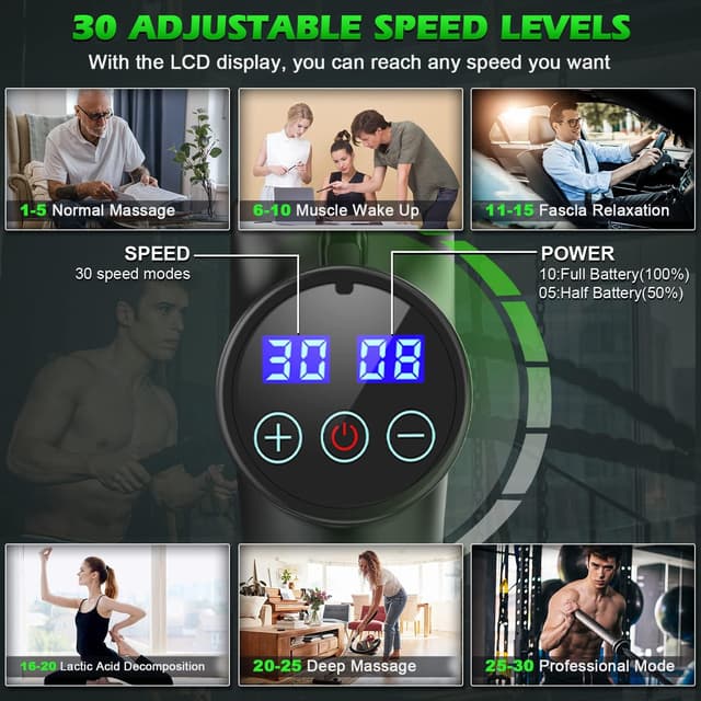 Detalle 2 de ALDOM Massage Gun 30-speed deep tissue massager ๐
