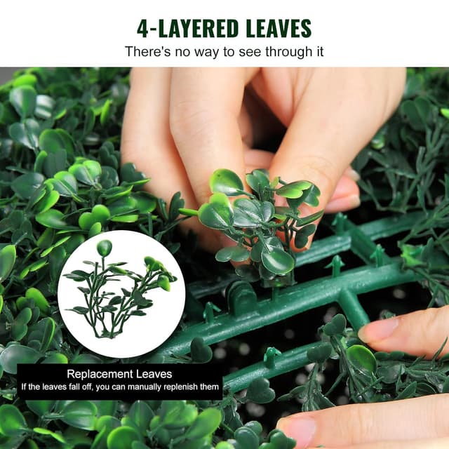 Detalle de VEVOR Boule de buis topiaire artificielle 406 mm (lot de 2) avec feuilles remplaçables et papillons décoratifs