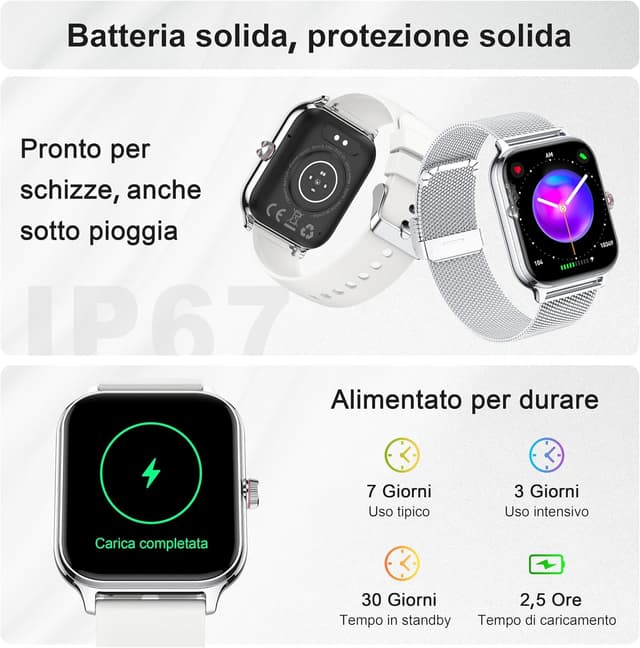 Thumbnail 5 de Smartwatch LODIMEKE per uomo e donna: chiamate Bluetooth, frequenza cardiaca, qualità del sonno e IP67