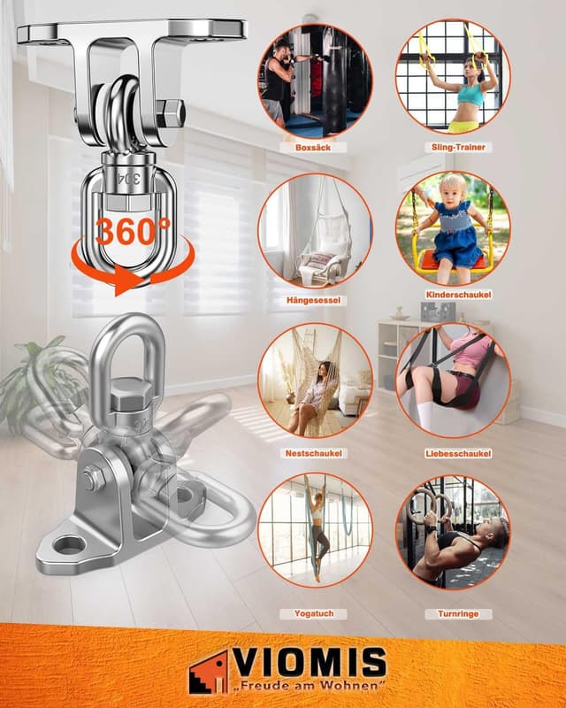 Thumbnail 4 de Viomis 360° Schaukelhaken aus Edelstahl 450 kg