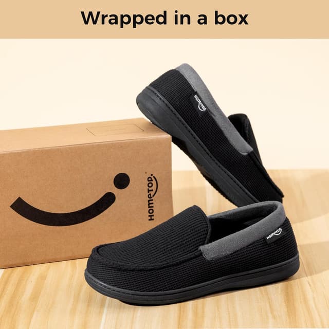 Thumbnail 6 de HomeTop Men’s Comfort Memory Foam Moccasin Slippers with Breathable Knit Upper