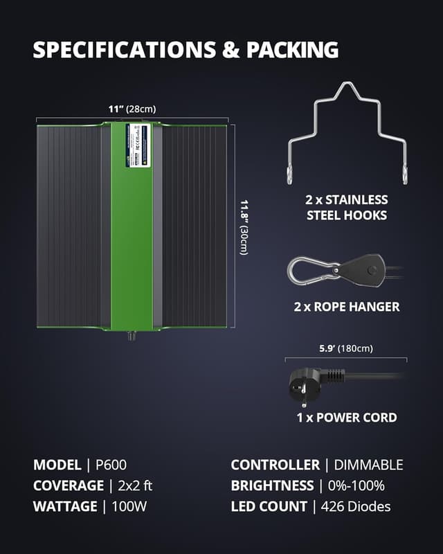 Thumbnail 6 de VIPARSPECTRA P600 LED Grow Lampe 100 Watt