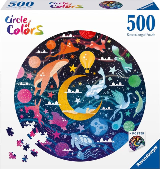 Detalle 2 de Ravensburger Puzzle adulte rond 500 pièces « Rêves » (Circle of Colors) – 12000818