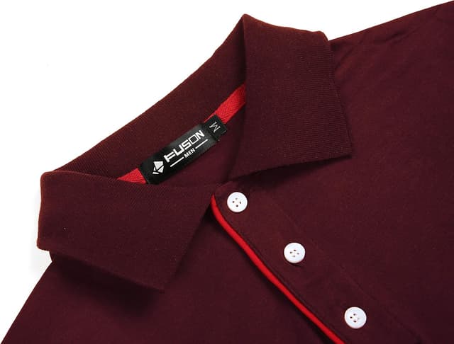 Detalle 2 de Kuson Herren Poloshirt Kurzarm Patchwork aus Baumwoll-Piqué mit Kontrastkragen