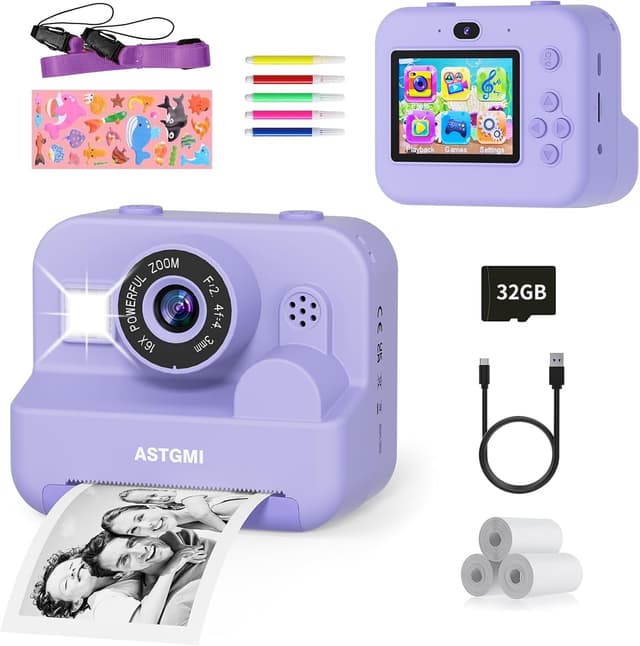 Detalle de ASTGMI Kids Instant Print Selfie Camera