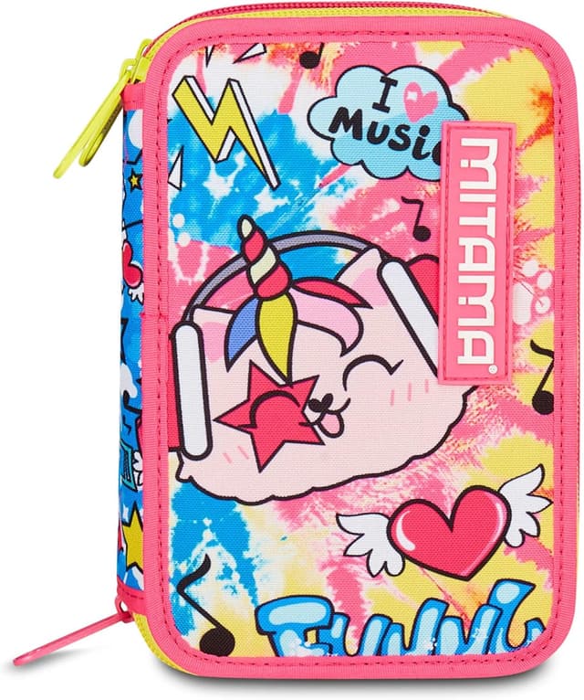 Detalle de Mitama Federmäppchen mit 3 Fächern und 47-teiligem Set für die Grundschule (mehrfarbig)