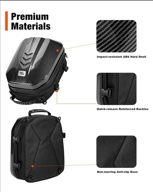 Detalle de Grapelet borsa posteriore impermeabile per moto con capacità espandibile 24L–35L e guscio rigido ABS