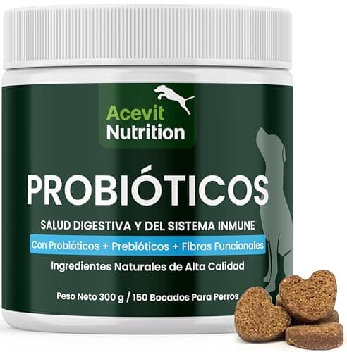 Detalle de Acevit Nutrition Probióticos para perros 150 uds (2 billones UFC) con prebióticos y fibras