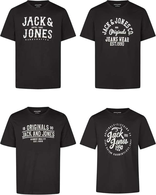 Detalle de JACK & JONES JJLINO 4er Pack T-Shirt Regular Fit