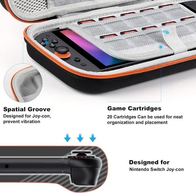 Detalle de Lmcpa Custodia per Nintendo Switch 2 con 20 slot, arancia