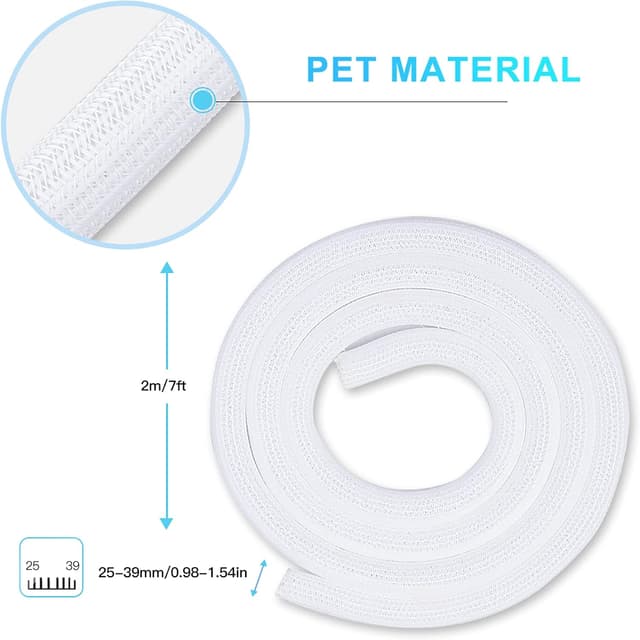 Detalle 2 de AGPTEK 2m Kabelschlauch 25–39mm selbstschließend