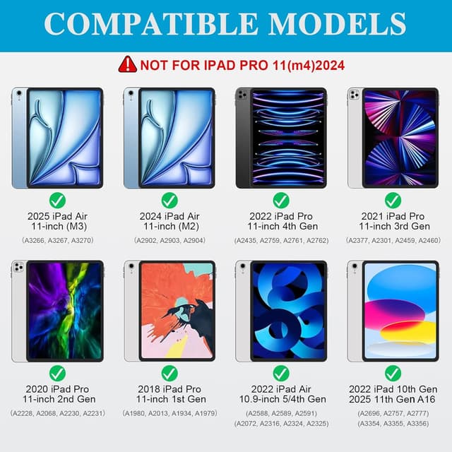 Thumbnail 1 de Keyboard Case for iPad Air 11 inch Magnetic Detachable 78‑Key Trackpad