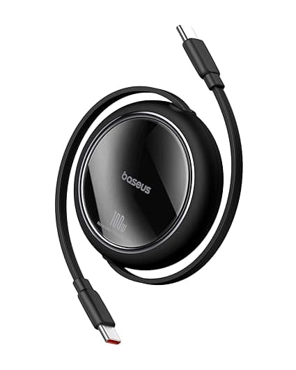 Detalle de Baseus Cable USB C 100W Retráctil de Carga Rápida ⚡