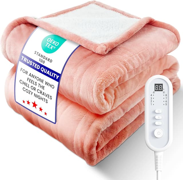 Detalle de LEERUN Electric Heated Blanket Full Size 8 Temps