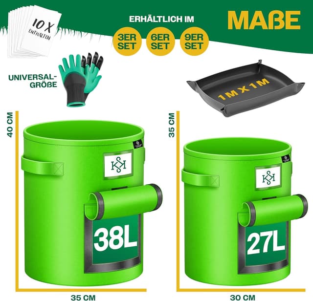 Thumbnail 3 de KESSER® Set de 6 Sacos para Sembrar Patatas 🌱