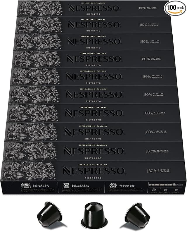 Imagen de Nespresso Original Cápsulas Ristretto ☕️ 100 Cápsulas Tueste Intenso en OfertitasTOP