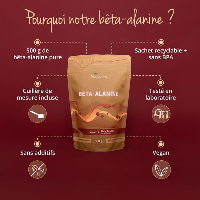 Thumbnail 2 de Vegavero Bêta-alanine 500 g poudre pré-entraînement vegan 💊