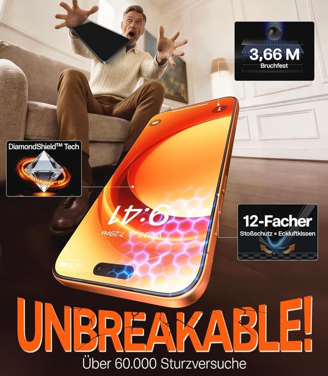 Detalle de TORRAS Präzise iPhone 17 Pro Panzerglas 2 Stück