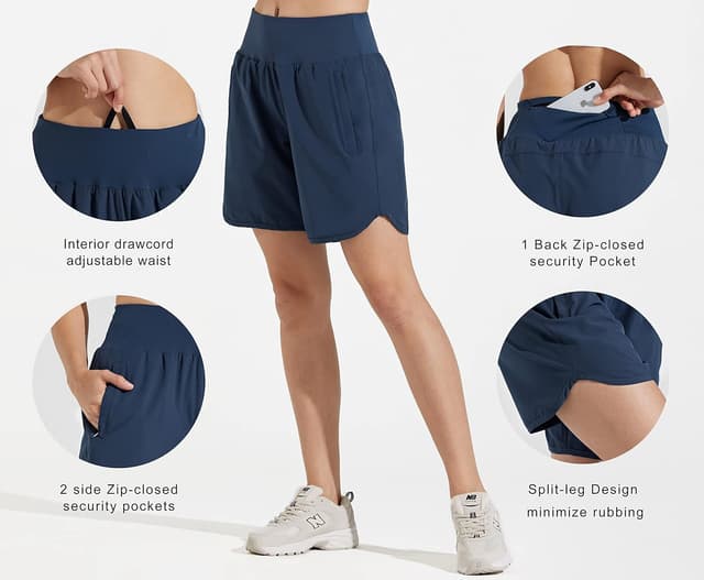 Detalle de Short de running taille haute 7'' Libin