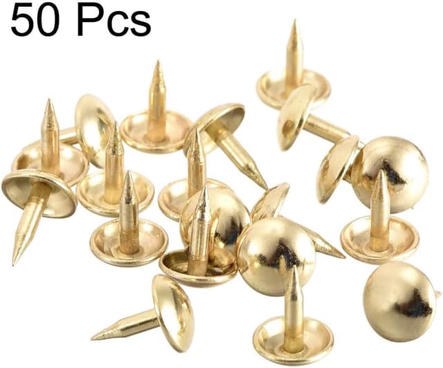 Detalle de TA-VIGOR 50 Gold Upholstery Tacks (8 x 10mm) – Decorative metal thumb tacks for furniture & DIY